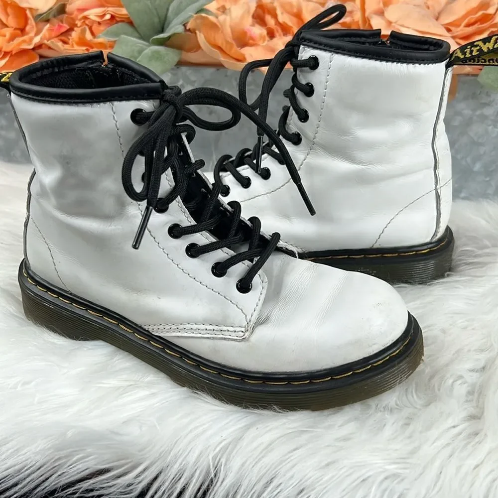 Doc Martens 1460J Combat Boots Youth Size 2 Lace Up Side Zip